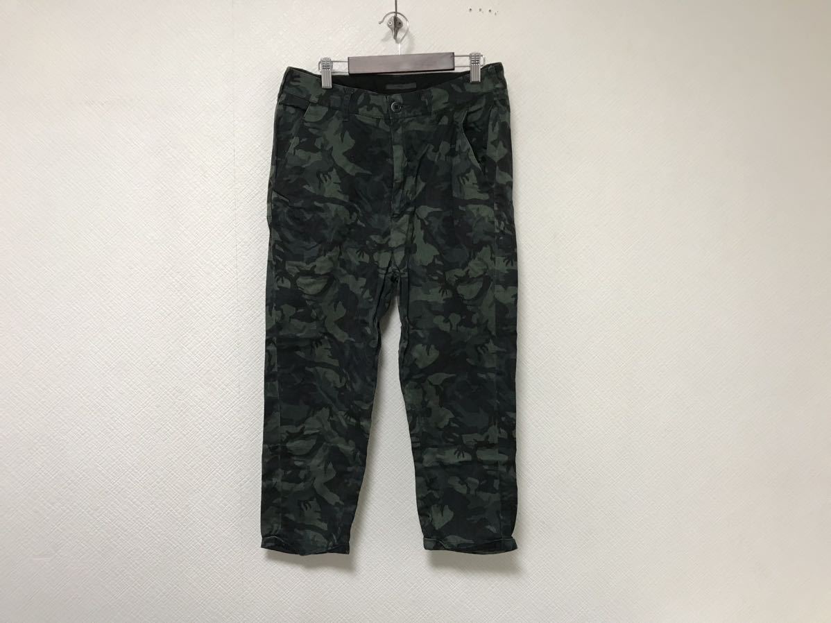 本物ハレHAREコットン迷彩柄カモフラチノワークパンツミリタリーメンズアメカジサーフビジネススーツグリーン緑Sストリート拍卖