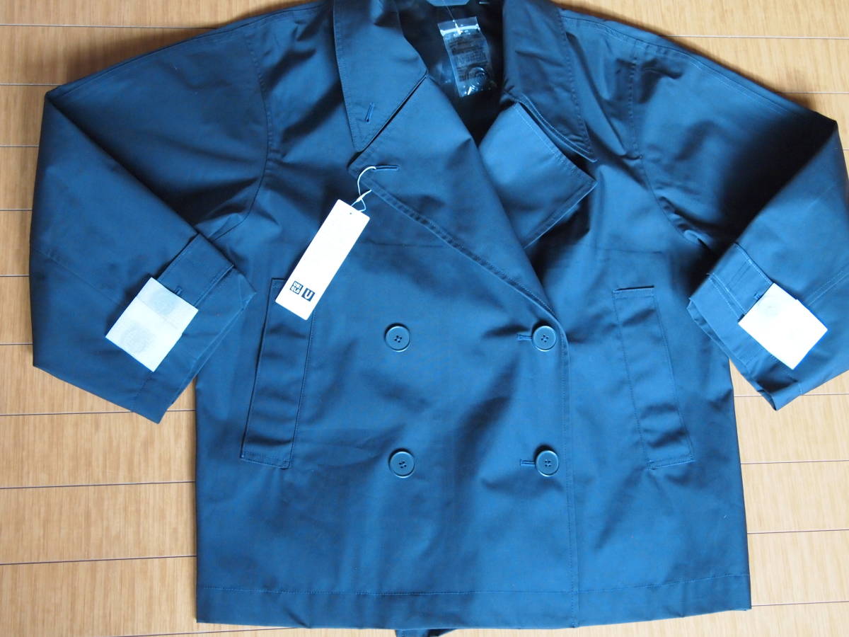 未使用★UNIQLO U★ブロックテック Pコート★ダークグレー★L拍卖