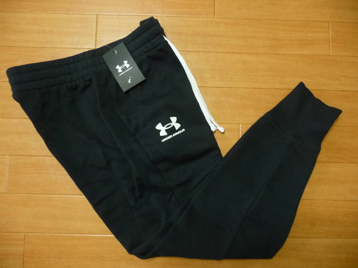 新品★アンダーアーマー スウェットロングパンツ★婦人XL/黒・白拍卖