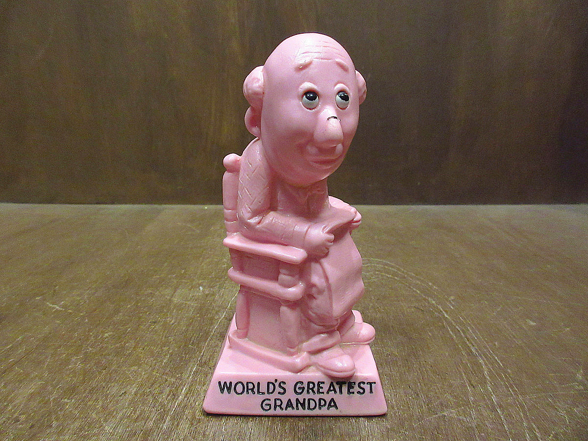 ビンテージ70's●W. & R. BERRIES CO'S.「WORLD'S GREATEST GRANDPA」カラーメッセージドールピンク●230118i5-doll敬老の日プレゼント拍卖