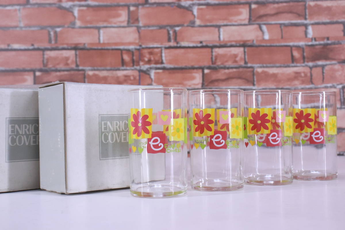 未使用! ENRICO COVERI エンリコ コベリ タンブラーグラス 4個セット 長期保管品 コップ■(F6478)拍卖