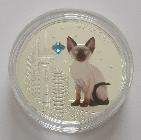 フィジー シャム 猫 2ドル 2013年 銀貨 硬貨拍卖