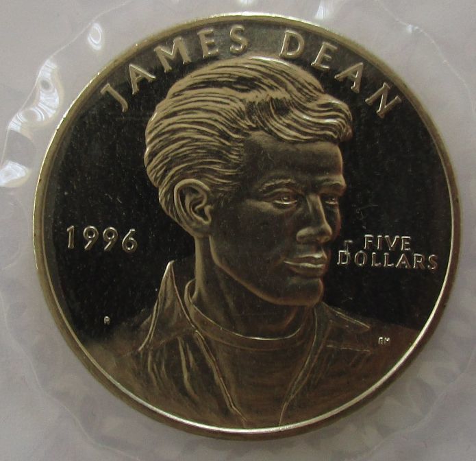 マーシャル諸島 ジェームズディーン 5ドル 1996年 硬貨拍卖