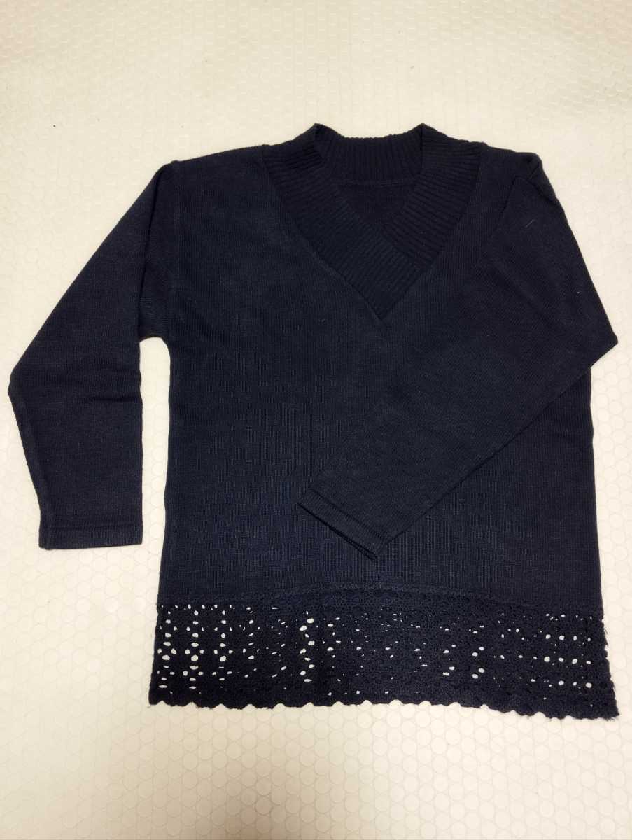 23012801 ニットセーター Vネックセーター イタリア製 レディス イタリアMサイズ拍卖