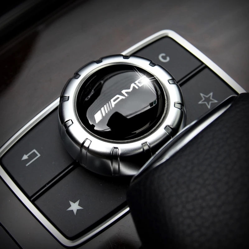 メルセデスベンツAMGGLCGLE E CLA GLA W205W211W213カーアクセサリー用1ピースカーセントラルコントロールボタンカバーステッカー拍卖