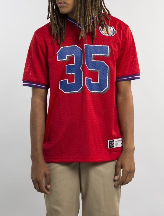 ステューシー STUSSY フットボールシャツ ストリート メッシュジャージ メンズ MENS 114805 35 FOOTBALL MESH JERSEY RED M拍卖