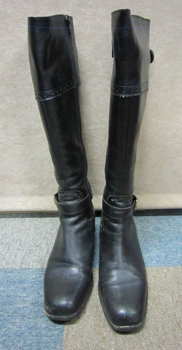 ing イング ** レザー☆ロングブーツ 23.5cm 【黒】拍卖