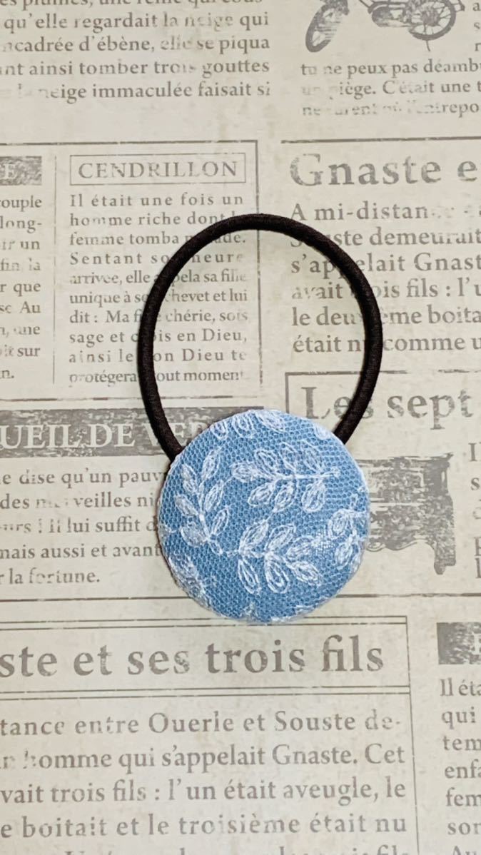 ヘアゴム (13-25)38mm/くるみボタン/ハンドメイド/レース拍卖