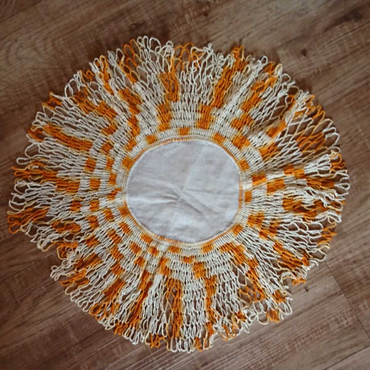 ドイリー クロシェ ジャグカバー ハンドクロシェ かぎ針編み テーブルセンター 花瓶敷き拍卖