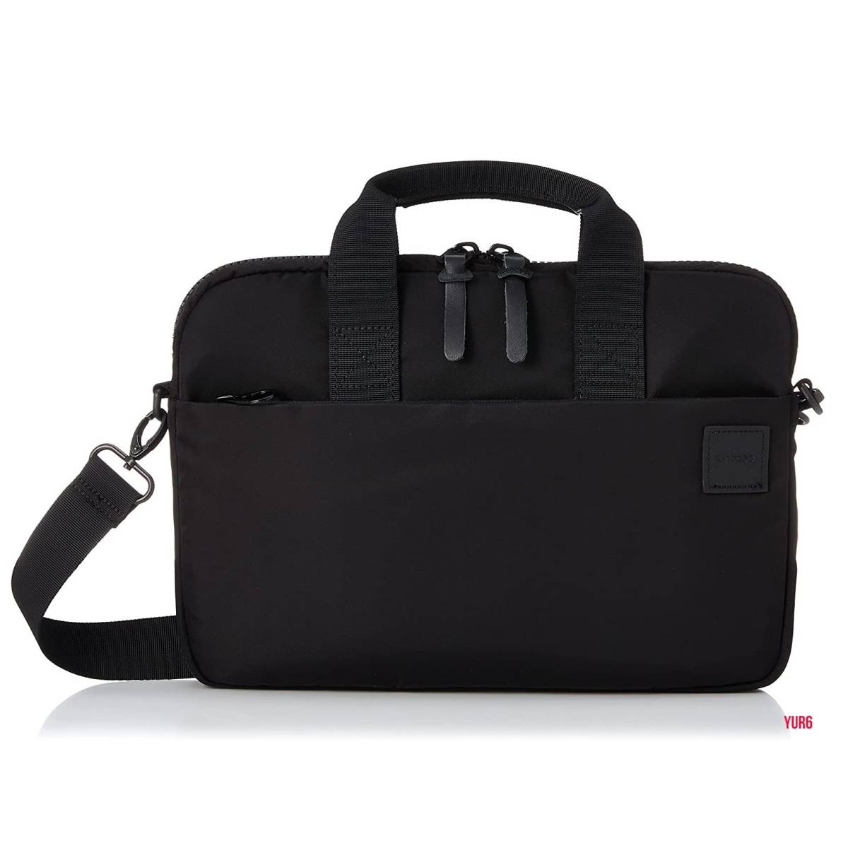 13インチPC収納可 ビジネスバッグ 2WAY 手提げ 肩掛け ショルダーストラップ取り外し可 内部起毛によりPC保護 ダブルジッパー ブラック拍卖