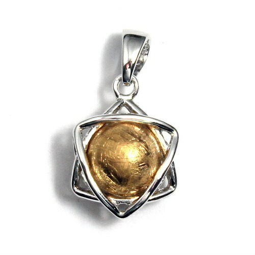 六芒星 ヘキサグラム 隕石 ギベオン メテオライト ゴールド ペンダントトップ ペンダント シルバー925 アクセサリー お守り拍卖