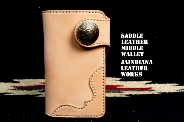 手縫い サドルレザーミドルウォレット 革財布 ミドルサイズ レザーウォレット 栃木レザー拍卖