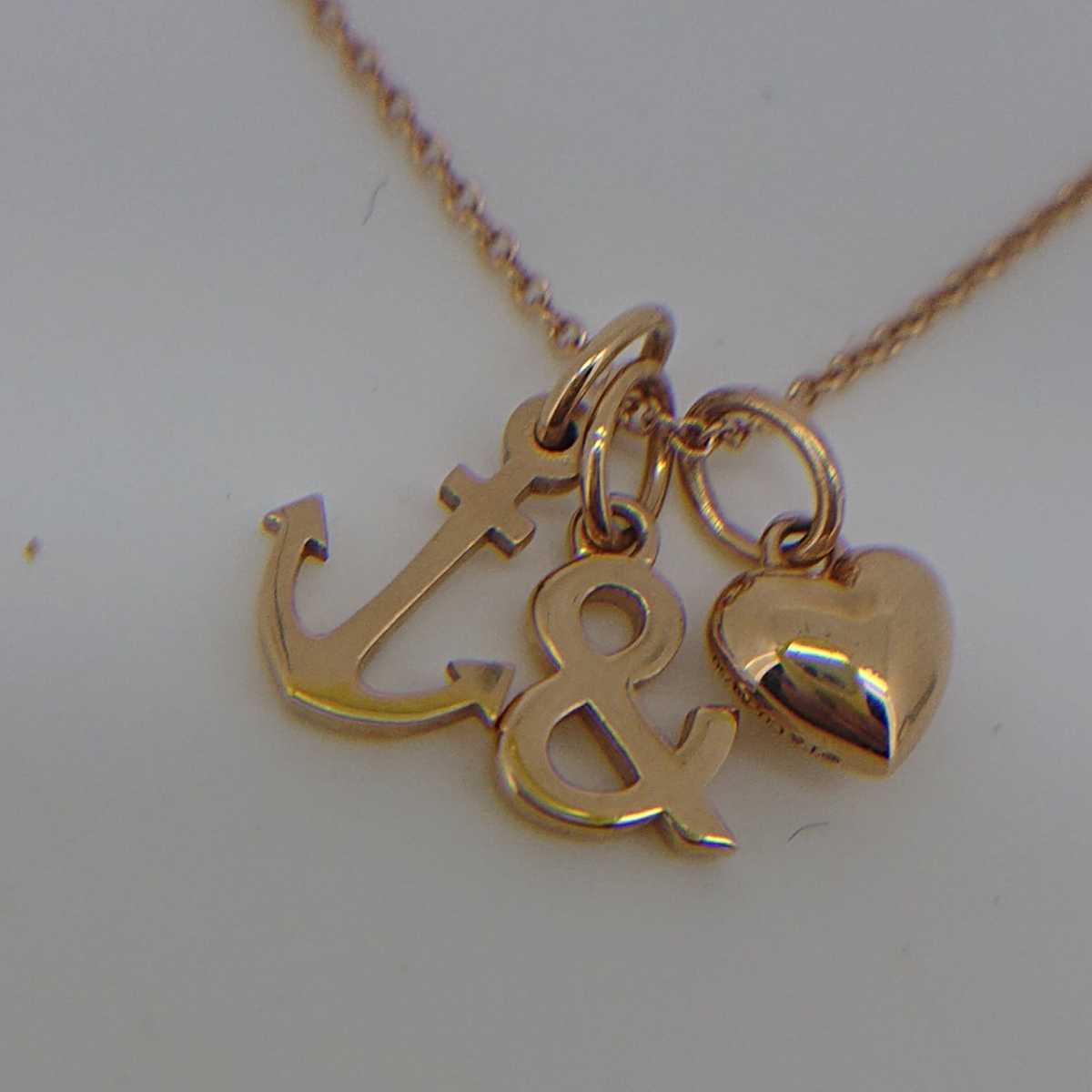 TIFFANY k18 PG ネックレス イカリ ハート モチーフ拍卖