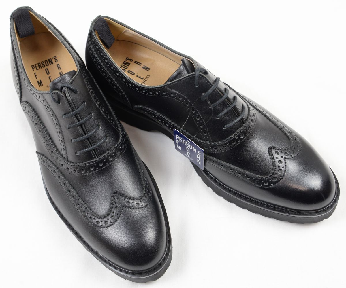 ●PERSON'Sパーソンズウィングチップドレスシューズ(1409,黒,25.5EEE)新品拍卖