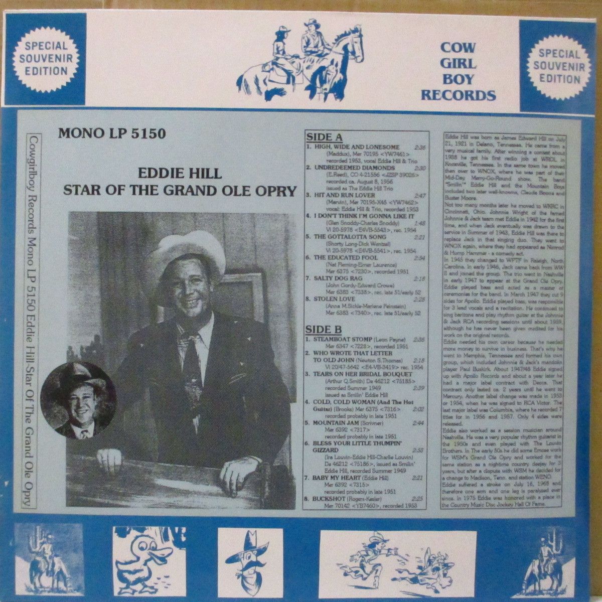 EDDIE HILL-Star Of The Grand Ole Opry (German 80's 限定 Mono L拍卖