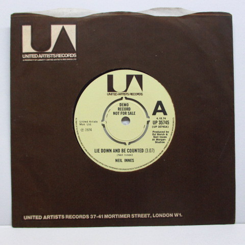 NEIL INNES-Lie Down And Be Counted (UK DEMO)拍卖