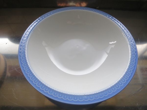 食器 大鉢 大皿 盛皿 白x縁ブルー シンプル拍卖