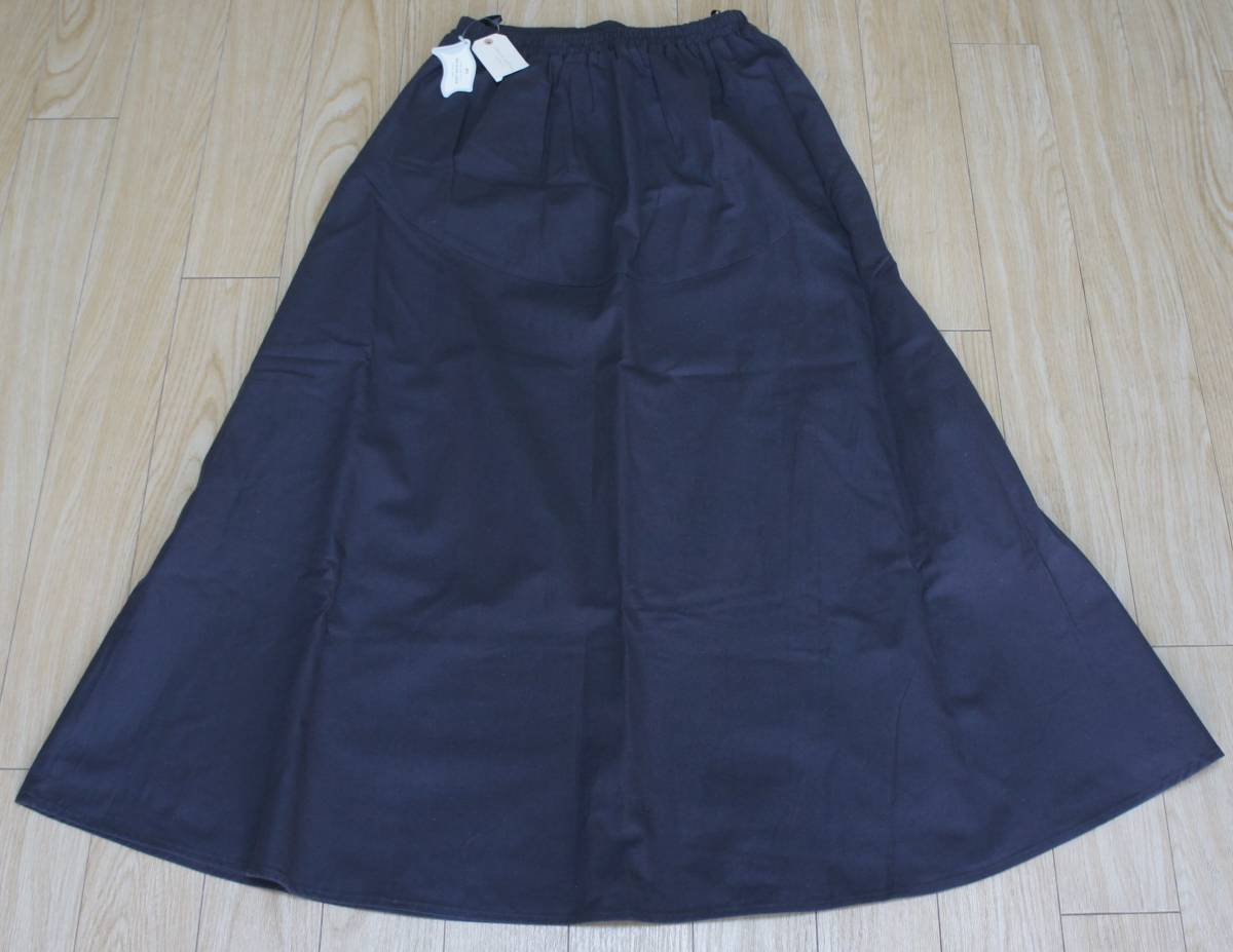未使用 ショコラ フィネ ローブ ロング スカート ベルギーリネンブレンド 切替スカート チャコールグレー Charcol Gray フリーサイズ拍卖