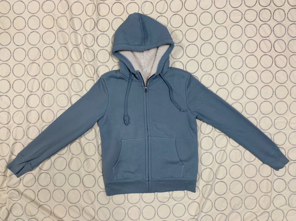 UNIQLO 裏ボアあったかレディースジップパーカS ブルーグレー拍卖