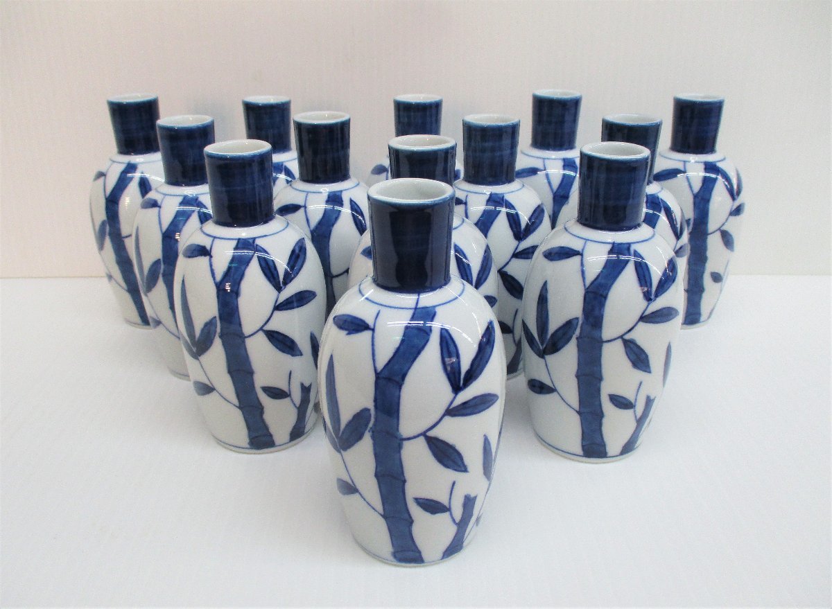 ★ 89843 徳利 寿山 竹 1合 13個セット お銚子 一合 陶磁器 アルコールグッズ 酒器 和食器 美品 ★*拍卖