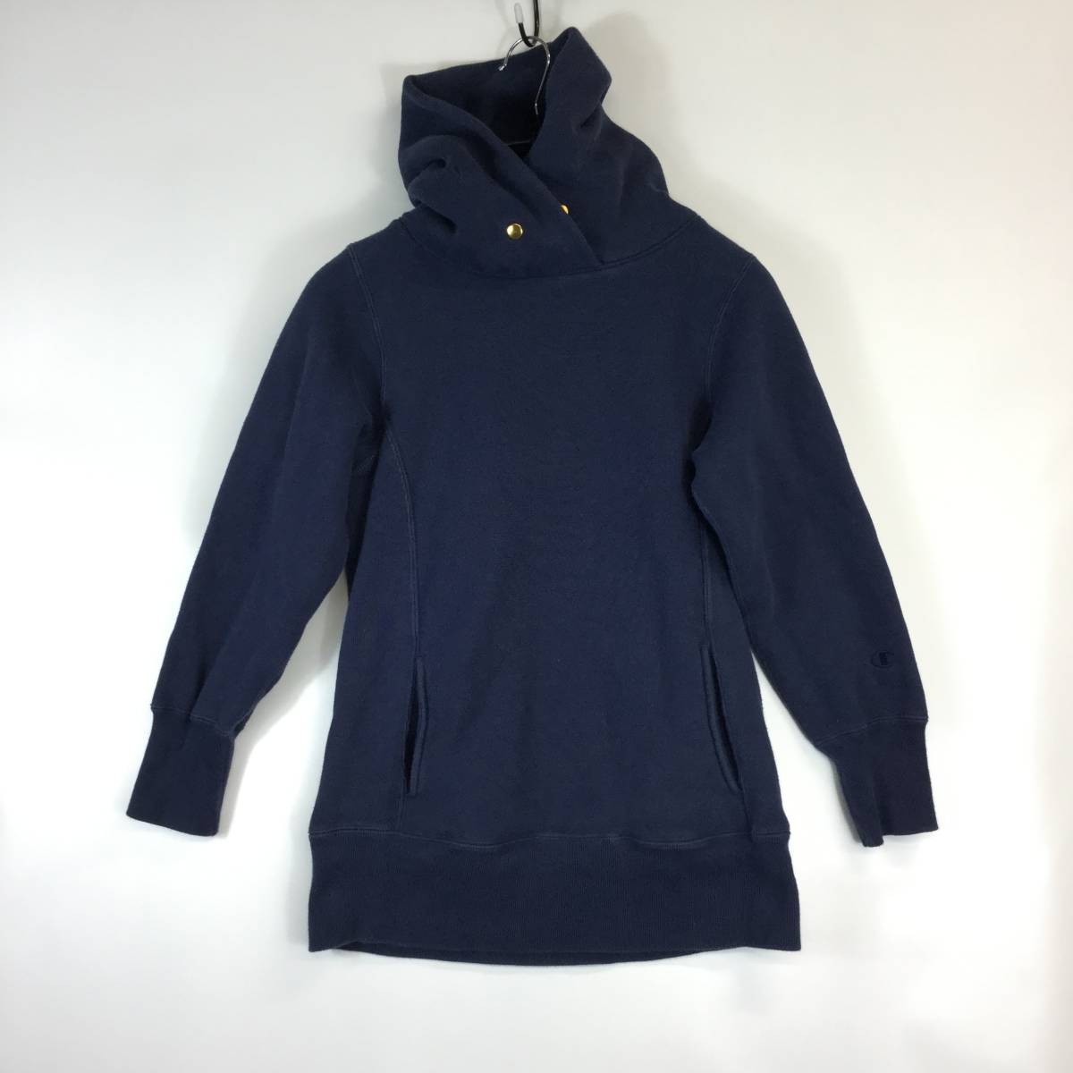 復刻単色タグ チャンピオン リバースウィーブ スウェットパーカー ネイビー CWSG117 Sサイズ拍卖