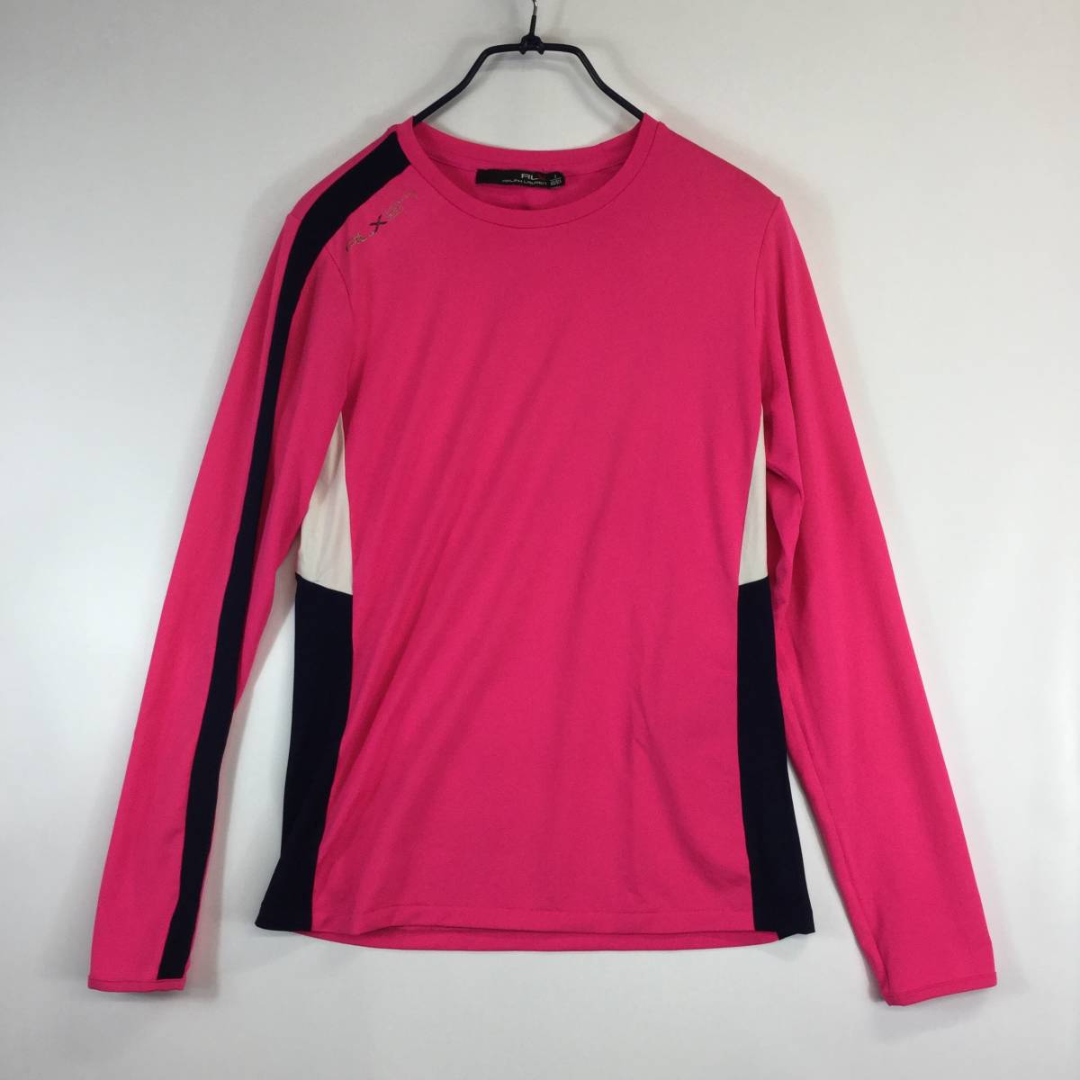 RLX ラルフローレン Ralph Lauren 長袖伸縮Tシャツ ピンク Mサイズ拍卖