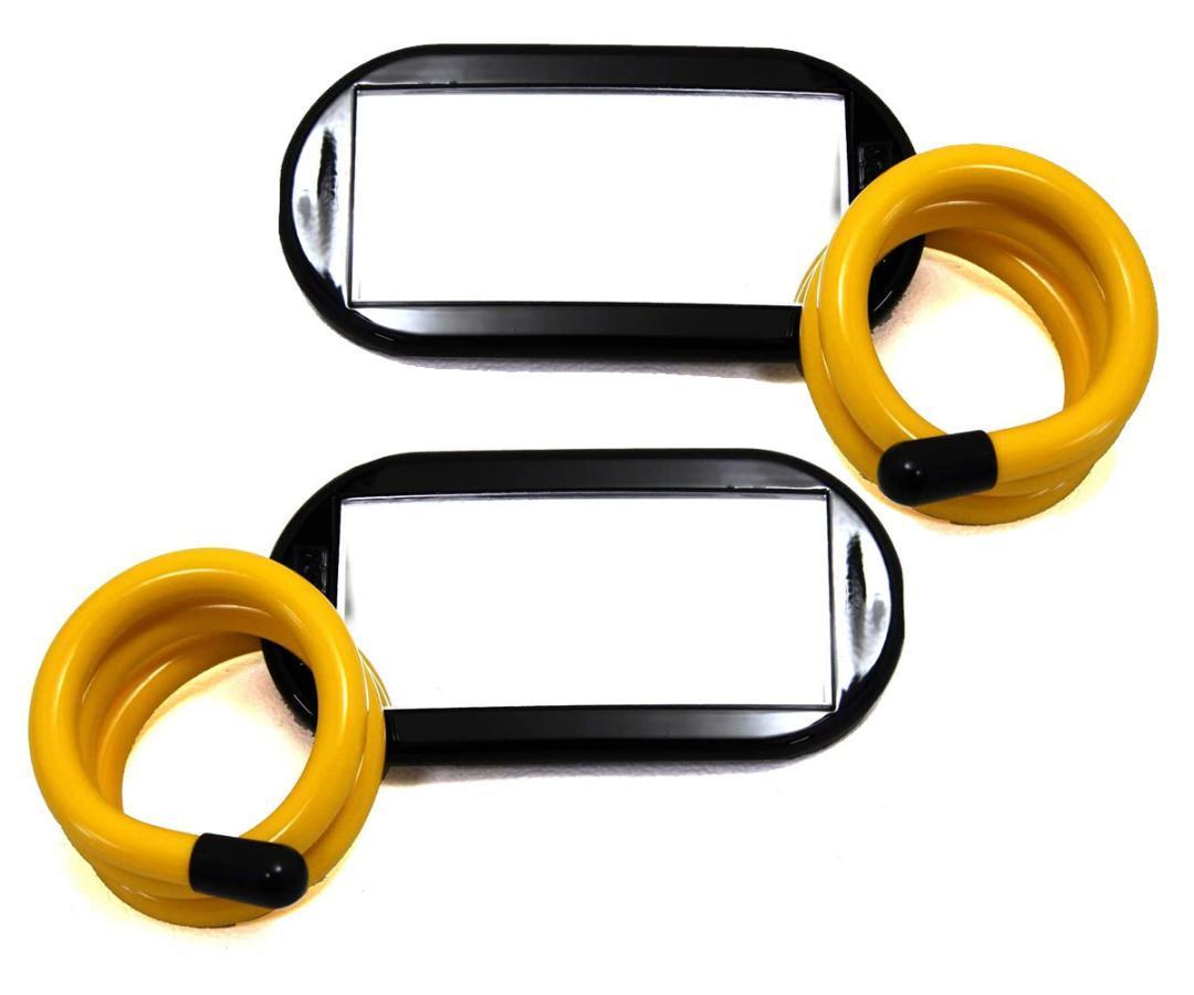 【2個SET】タカツ(ブラック/イエロー)自転車&バイク用 スパイラルミラー拍卖