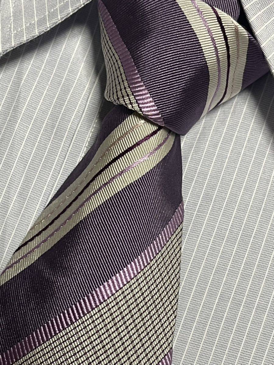 美品 ″Ermenegildo Zegna Couture″ エルメネジルドゼニアクチュール ストライプ ブランドネクタイ 301511拍卖