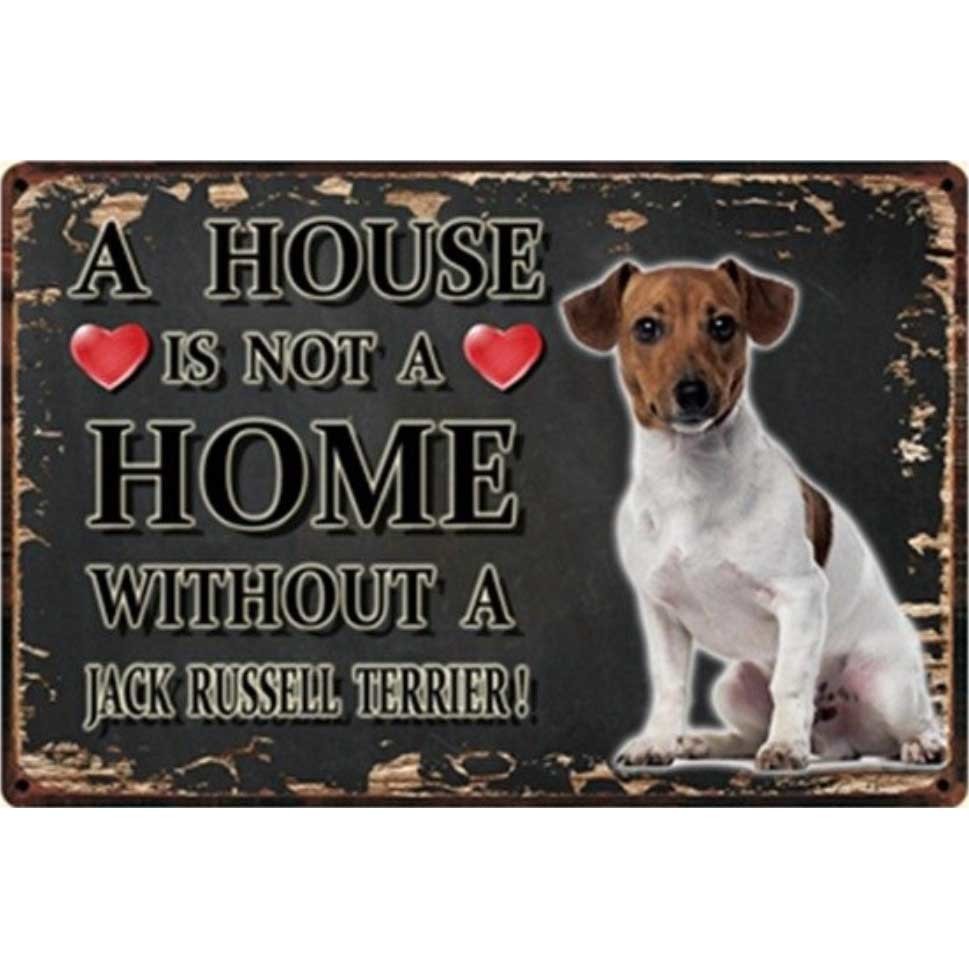 A3360 メタル サイン 金属 製 ブリキ 看板 プレート パネル 店 注意 警告 動物 ペット 愛 犬 ジャック ラッセル テリア【13拍卖