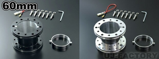 ★JDM アルミ・ ロングボススペーサー・60mm/ブラック★ドライビングポジションをベストセッティング!拍卖