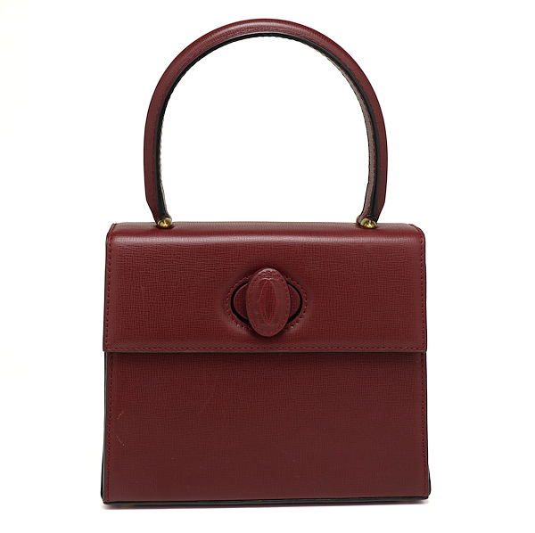美品 カルティエ マストライン ハンドバッグ カーフ ボルドー Cartier拍卖
