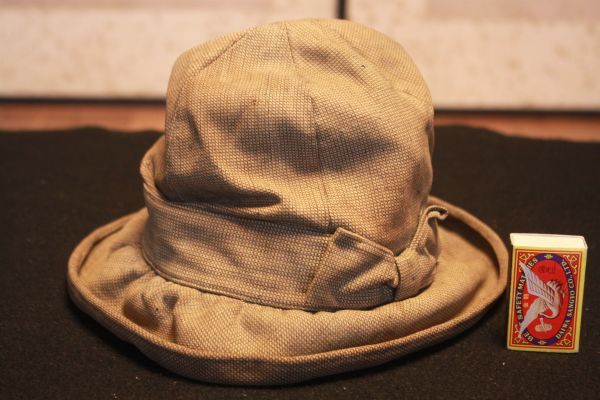 【旧家蔵出し】★アンティーク 帽子『古い帽子 頭周約50.5㎝』リボン★(検:ソフト帽/昭和/大正/レトロ/ビンテージ/ハット/当時物)0106I拍卖