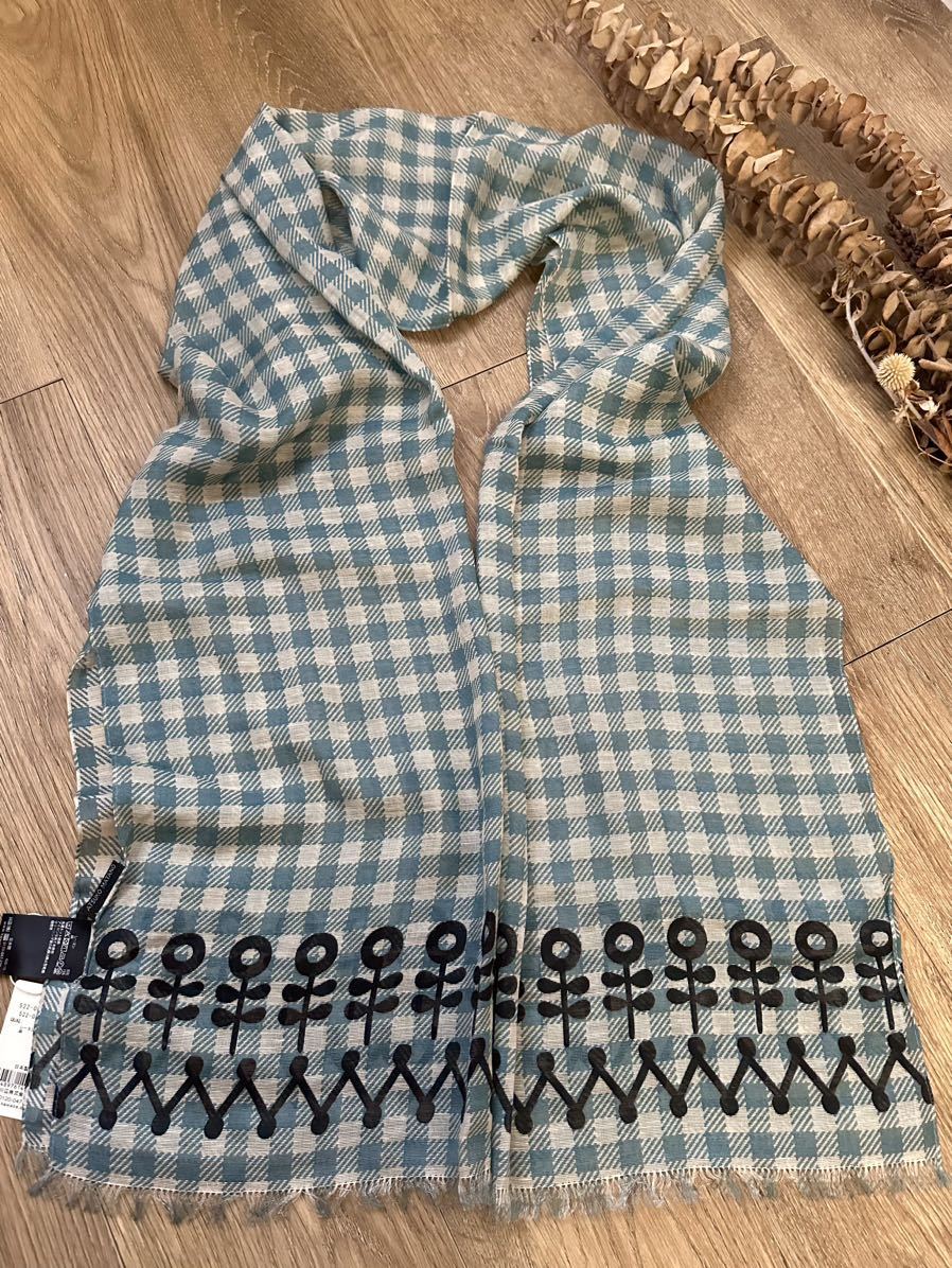 新品 タグ付き マタノアツコ チェック柄 ストール 洗濯機で洗えるストール Atsuko Matano拍卖