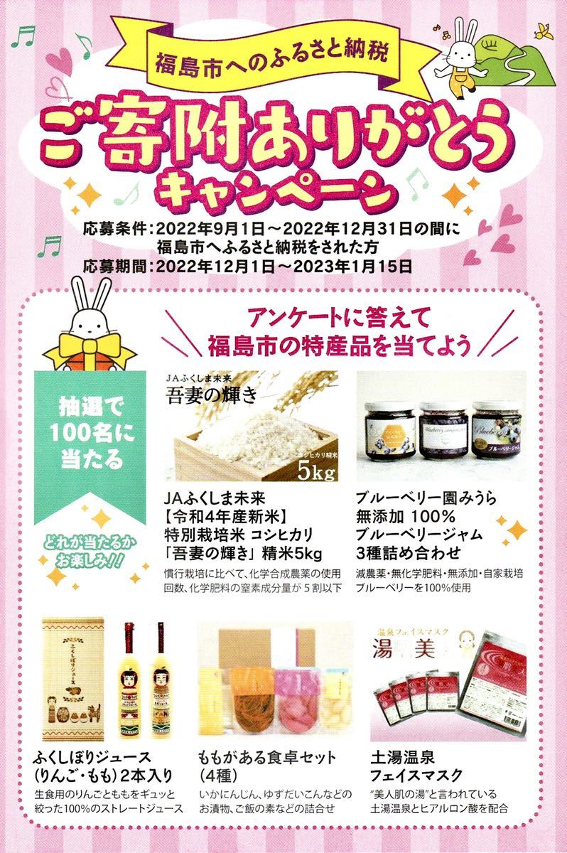 ★福島 ふるさと納税 【チラシ】★非売品 ももりん ゆるキャラ ご当地キャラ拍卖