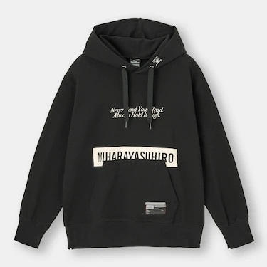 ★新品 GU ビッグスウェットプルパーカ(長袖)MY Lサイズ ブラック拍卖