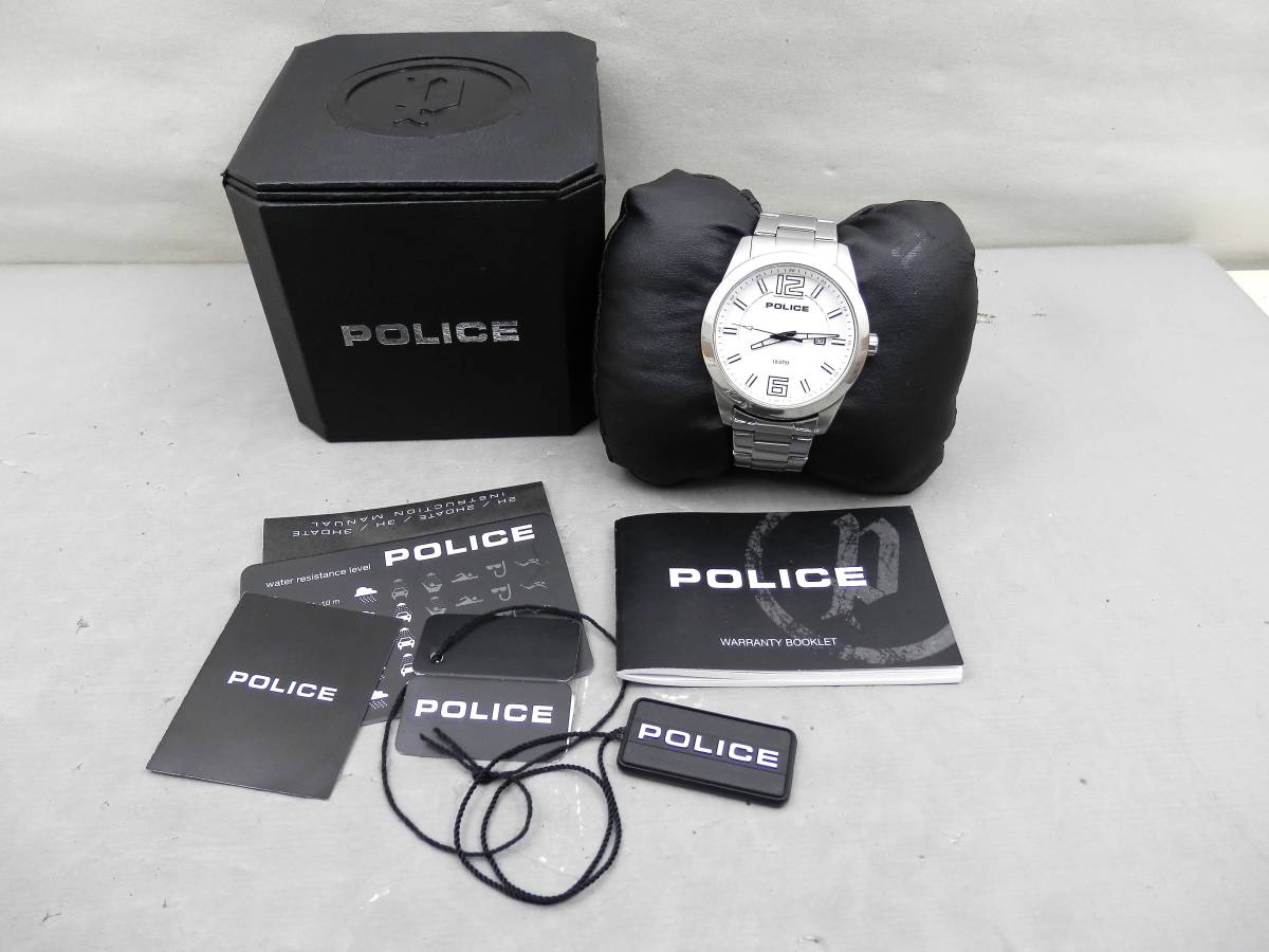 POLICE メンズクォーツ 約136g 稼働現状品 売り切り拍卖