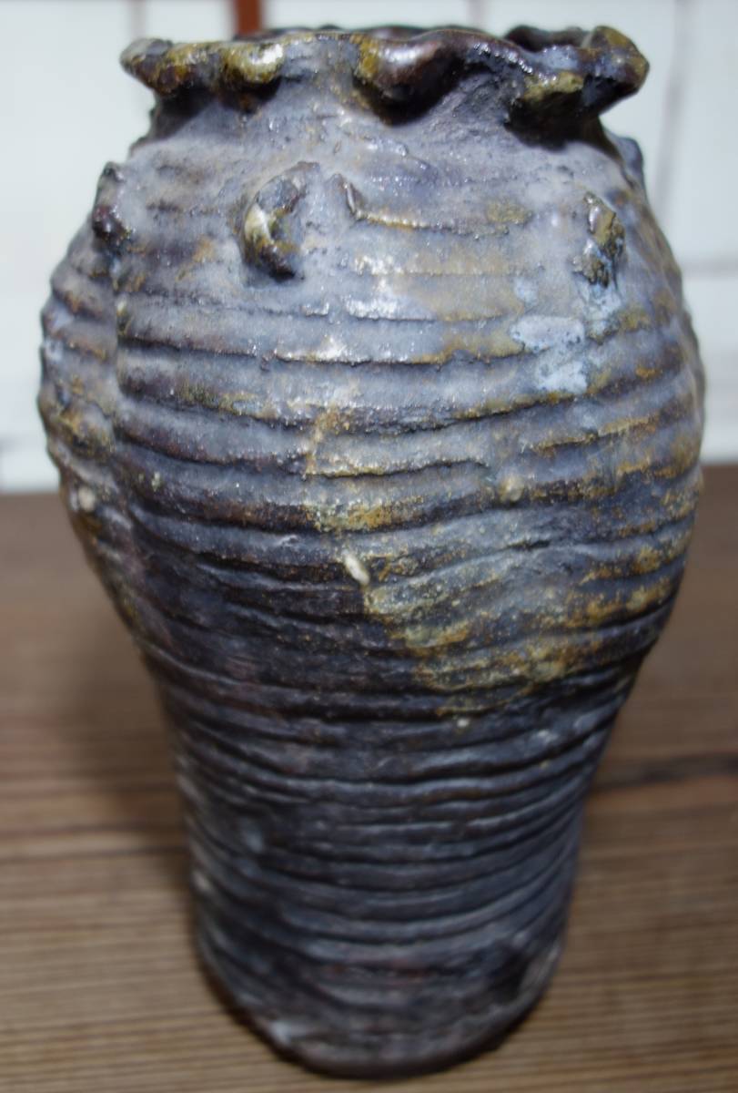 江戸期 極上 古花入 網田焼 肥後の華器 陶磁器研究拍卖