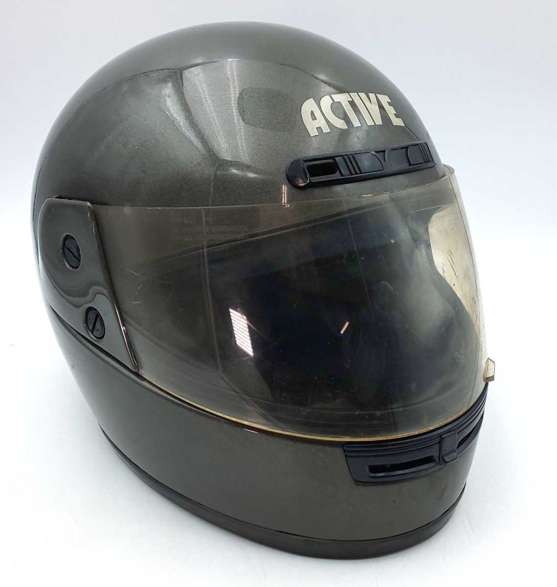こ-3☆現状品 当時もの 1994製造 TNK工業 ACTIVE フルフェイス ヘルメット HF-10SP フリーサイズ 57~61cm ☆て3005拍卖
