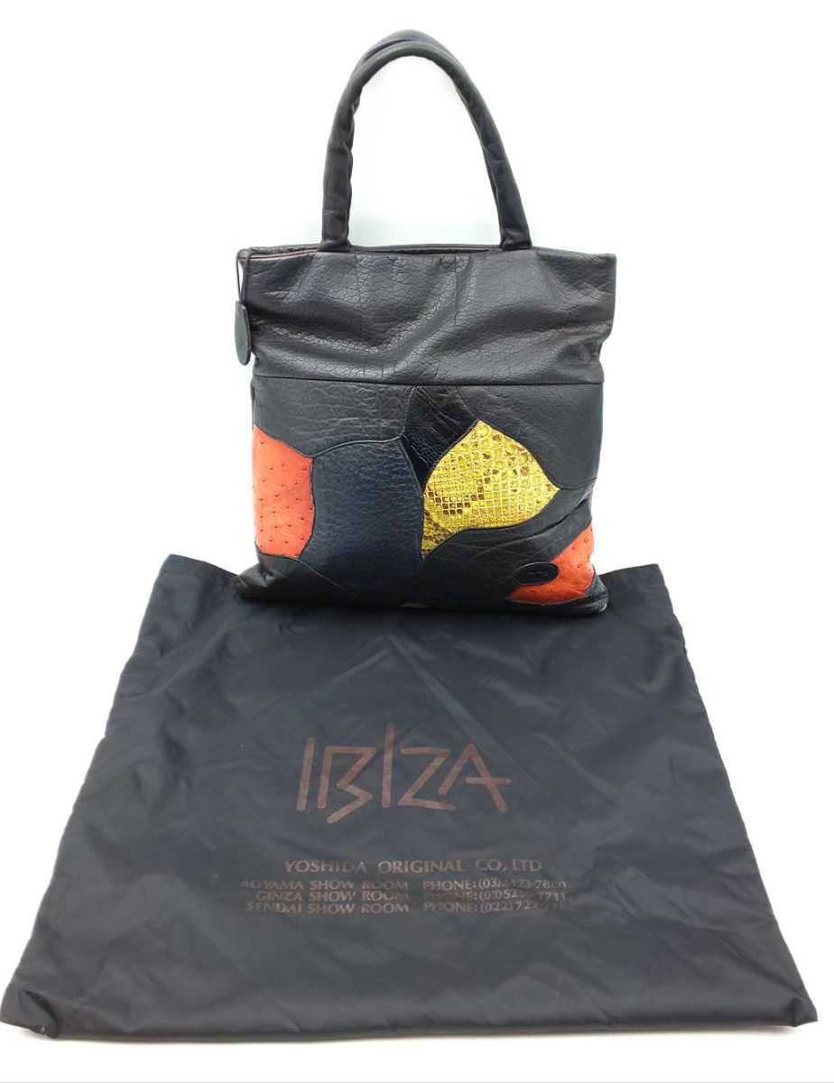 ☆IBIZA レザー パッチワーク トートバッグ MADE IN JAPAN☆ イビサ 日本製拍卖