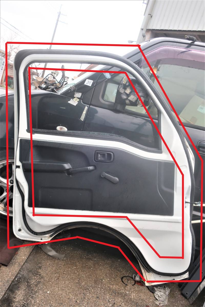 S500P S510P ハイゼット トラック 純正 左側 助手席ドア ウェザーストリップ ドアパッキン ウインドー 窓 レールパッキン 3個 SET拍卖