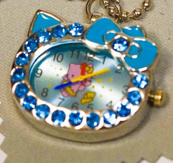 ペンダント アナログ キティ ハローキティ 時計 ネックレス 青 ウォッチ ブルー拍卖