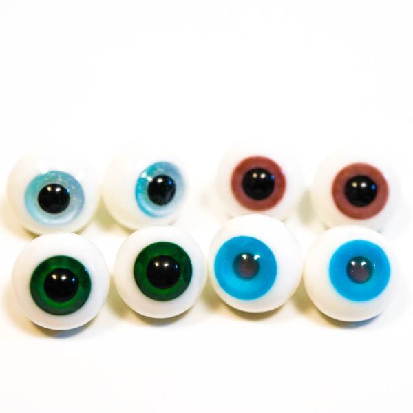 ドールアイ 12mm ガラス 水色 橙 緑 ガラス製 ガラス球 硝子眼 4対セット拍卖