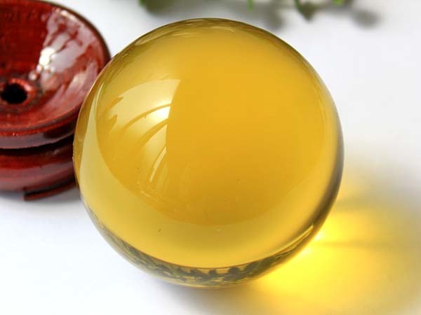 送料660円 黄水晶風 ガラス丸玉 58mm球 6-93 硝子球 占い師風 風水 インテリアに拍卖