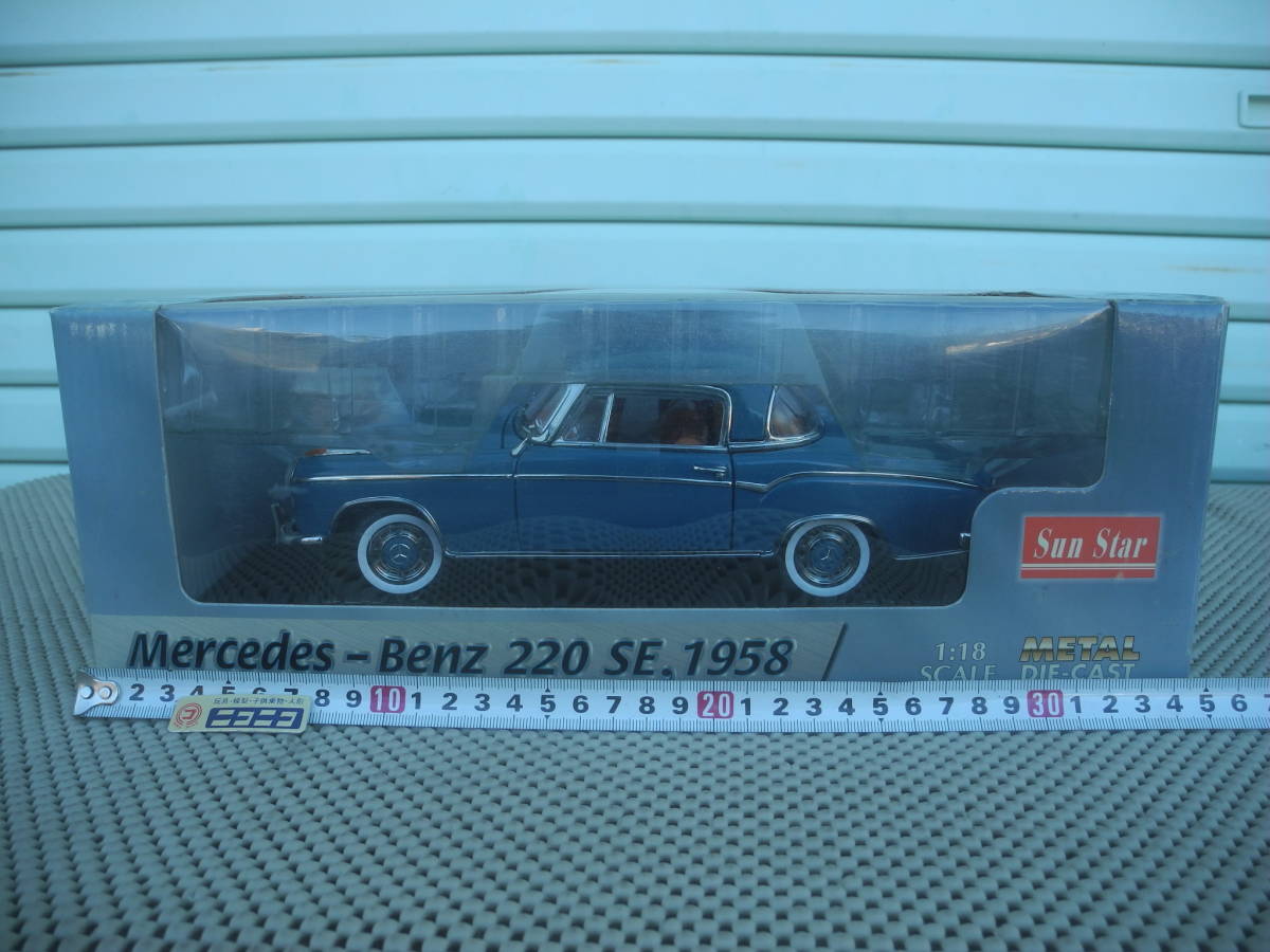 ◎1/18・1958 ベンツ220SE Mercedes-Benz オープン:青☆サンスター製・新品、未展示品#3561② ※#3561とは箱が違います拍卖