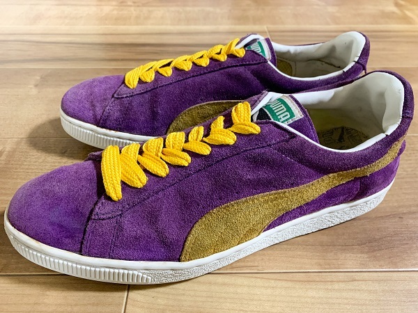 ビッグサイズ、ビンテージ、レア! PUMA プーマ SUEDE スウェード スエード 紫/黄 パープル 2003年製 29cm US11 オリジナル クライド CLYDE拍卖