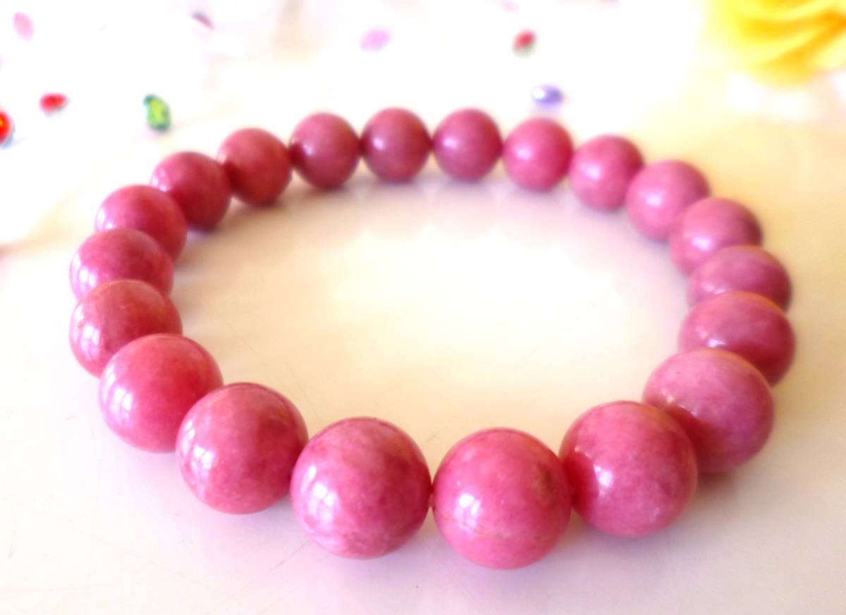 ☆10月7日の誕生日石☆愛のエネルギー☆恋愛の石☆友愛☆薔薇輝石☆高品質AAA☆ロードナイト☆ ☆10mm☆ ☆16.5cm☆拍卖