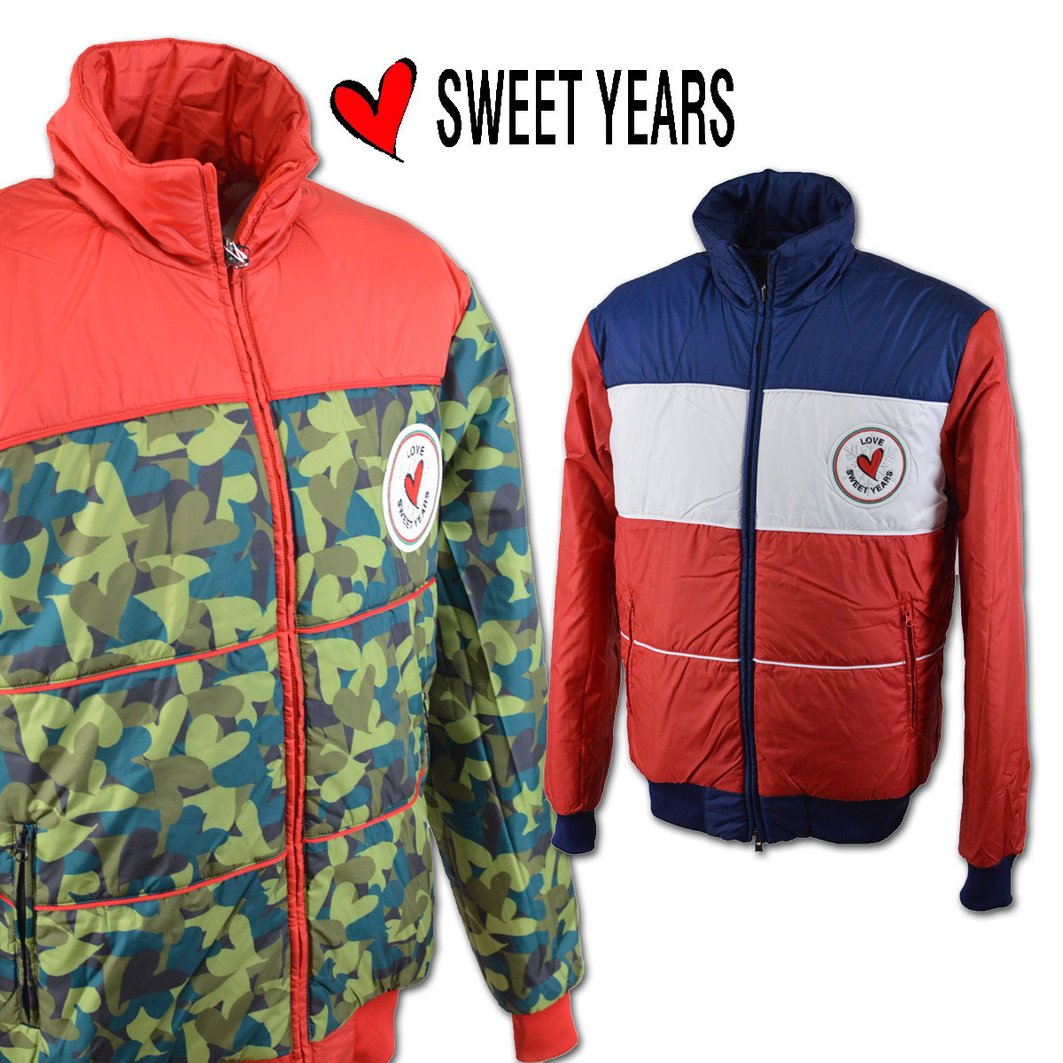 5割引【スウィートイヤーズ】メンズ 中綿ブルゾン リバーシブル(44)S 紺×赤×白 3191-3001-51 SWEET YEARS カジュアル おしゃれ @拍卖
