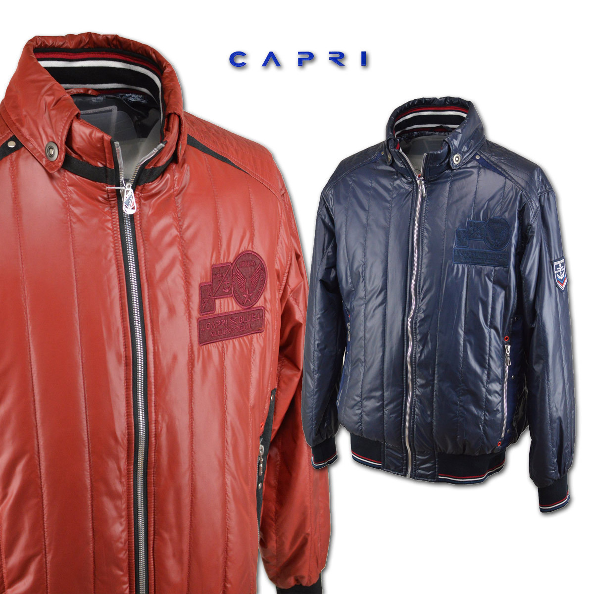 5割引【カプリ】メンズ 中綿ブルゾン(48)L 紺 2131-3001-53 CAPRI 秋冬 セール 防寒 おしゃれ かっこいい @拍卖