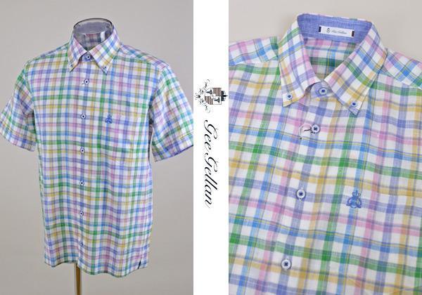 50%OFF【ゲラン】半袖シャツ (46)M 7210-1534-51 GEE GELLAN セール 高級素材 おしゃれ カジュアル @拍卖