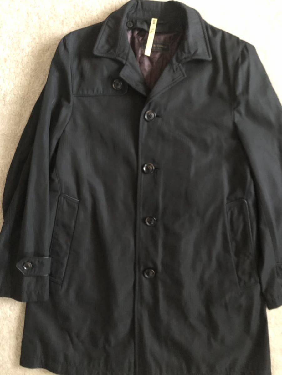 KENT and CURWEN ケントアンドカーウェン ステンカラーコート 黒コート ハーフコート拍卖